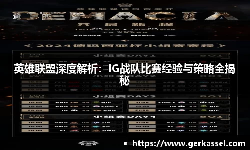 英雄联盟深度解析：IG战队比赛经验与策略全揭秘